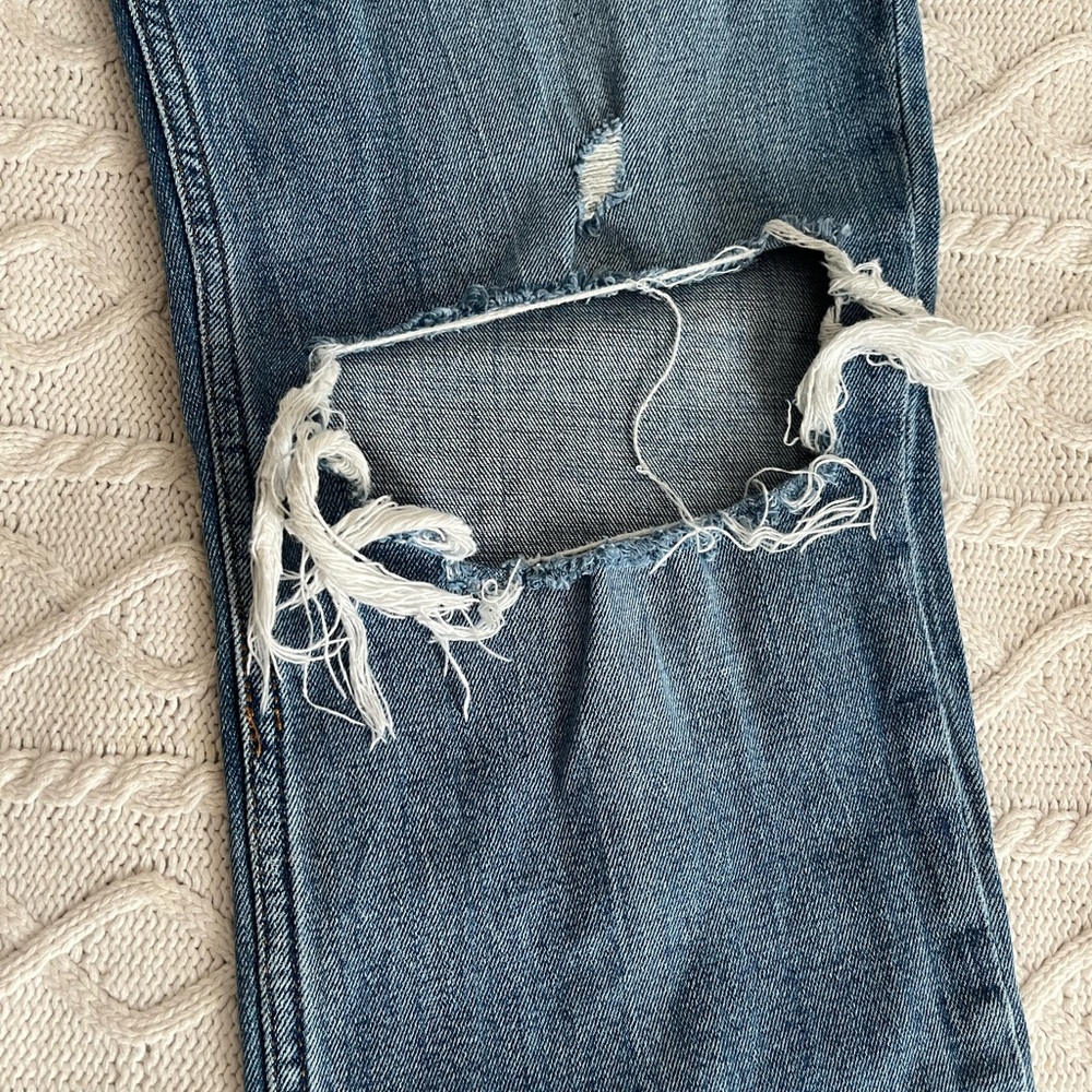 Abercrombie & Fitch Distressed Ankle Straight Hi-Rise Jeans Women’s Size 2 - Picture 11 of 16